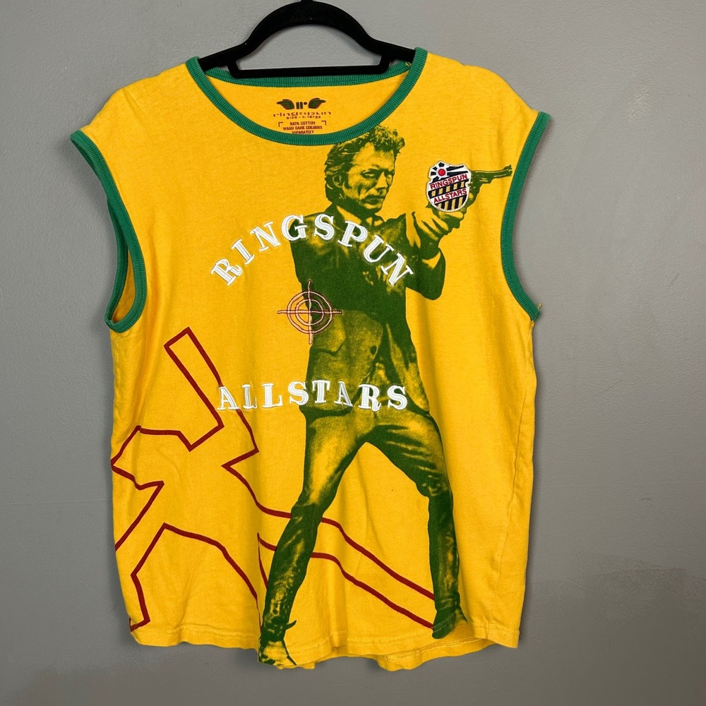 Y2K Ringspun Allstars T-Shirt XL Dirty Harry Clint Eastwood Ringer Punk English